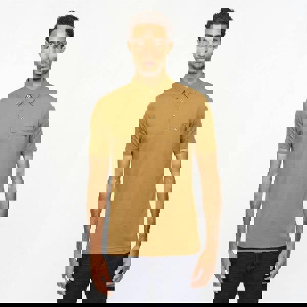 Gabicci V55GX18 Mens Ladro Short Sleeve Plain Jersey Polo Shirt Gabicci Vintage - NUTMEG