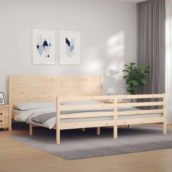 Berkfield Bed Frame with Headboard 200x200 cm Solid Wood