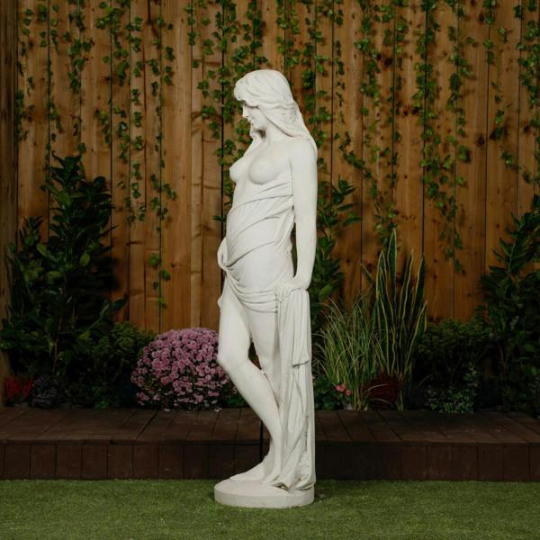 PDA Large Smiling Lady With Robe Garden Statue