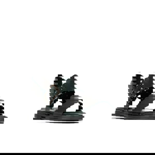 Embassy London Dixon - Dark Green - Women's flat wide double strap leather sandal