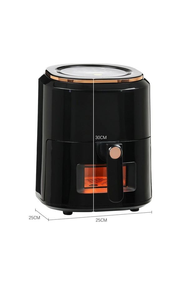 Living and Home 5L Black Digital Touchscreen Air Fryer 8 Preset Menus with Timer Adjustable Temperature Control