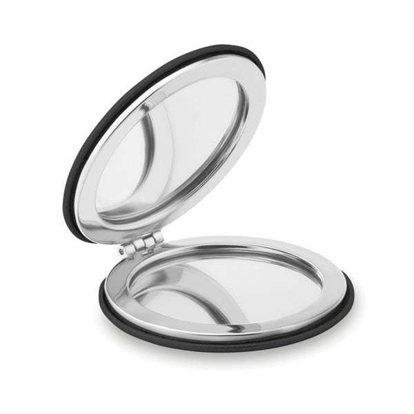 MidOcean Glow PU Round Hand Mirror - Black - 
