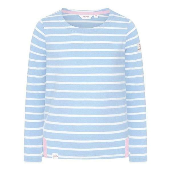 Lazy Jacks Girls Breton Top - Sky