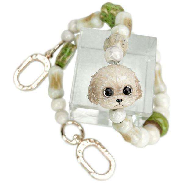 Nimmy Friends Nimmy Big Eye Cute Pet Teddy Mobile Phone Chain Bag Charm Ceramic Bracelet Brown - N-XDY-SL-014