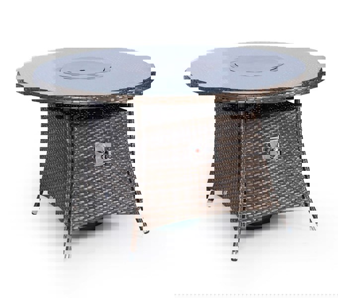 Giardino Fire Pit 4 Seater Round Rattan Dining Table