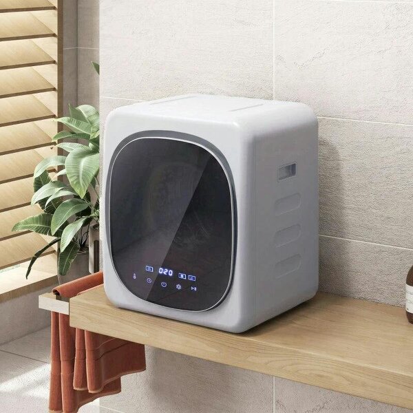 2.5kg Vented Tumble Dryer with Smart Mode, 800W Compact Tumble Dryer with Stainless Steel Tub, Silver Tone