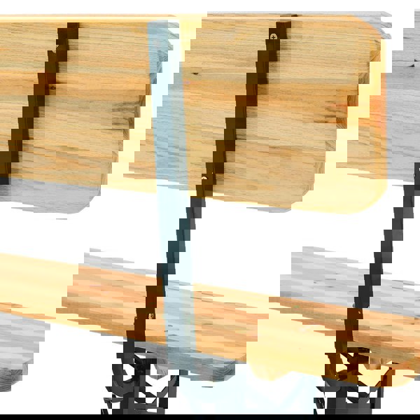 Set of 2 Folding Garden Benches with Backrest Cedar Wood Outdoor Bar Chairs Living and Home