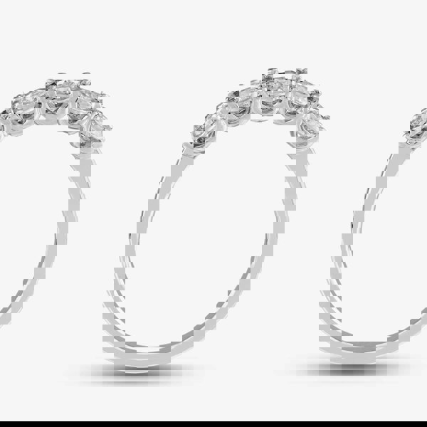 T. H. Baker 9ct White Gold 0.33ct Brilliant Cut Diamond Half Eternity Ring 50M02W/33-10