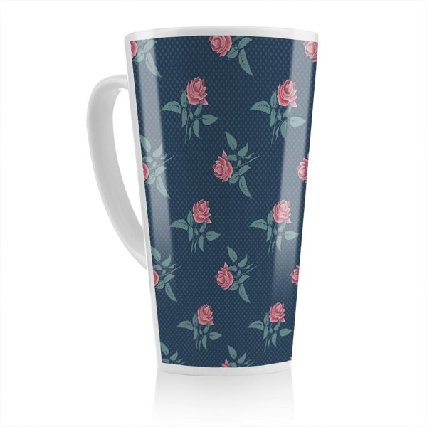 Benjamin Tate Design Roses & Spots Print Latte Mug