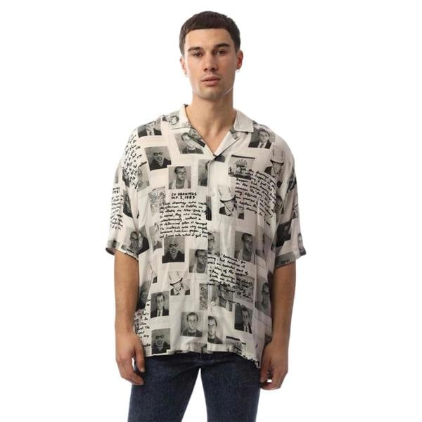 Boss Mens Photograph Relaxed Fit Short-Sleeved Shirt - White - 