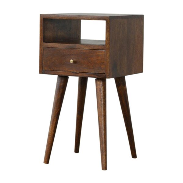Wyld Haus Olbia Mini Chestnut Mango Wood Bedside Table with Drawer