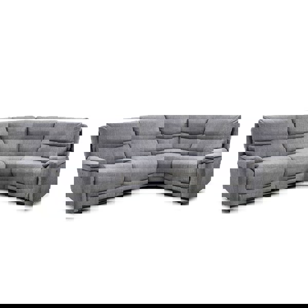 Furniture One Recliner Corner Sofa Set Fabric Armchair Set, Reclining Sectional Sofa Set Motor Recliner Padded Sofa with Side USB Charger Port