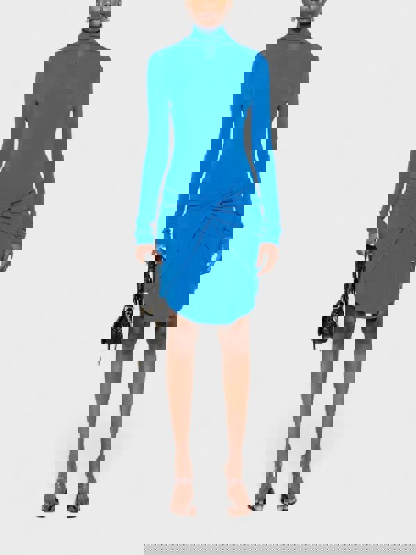 Off - White Vi Crepe Twist Mini Dress Blue - Supplied FashionOff White