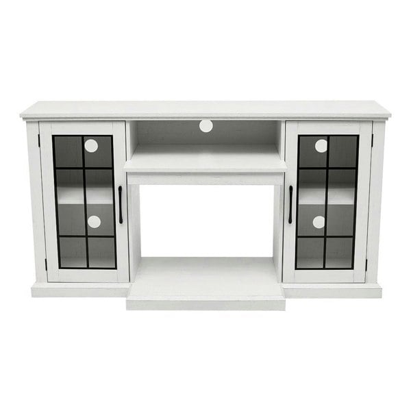 Electric Fireplace TV Stand with Glass Door Closed Storage 3 Flame Colours Freestanding Fireplaces Living and Home