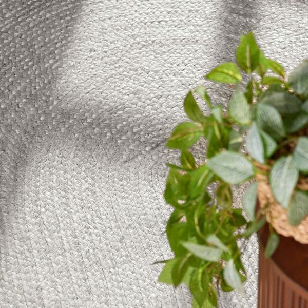 Braided Jute Rug Round Rangpur White