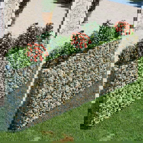 Berkfield Gabion Raised Bed Galvanised Iron 330x50x100 cm