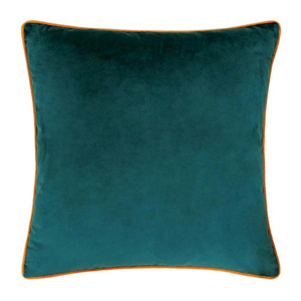 Furn Meridian Velvet Cushion Cover - Teal/Orange Tiger - 
