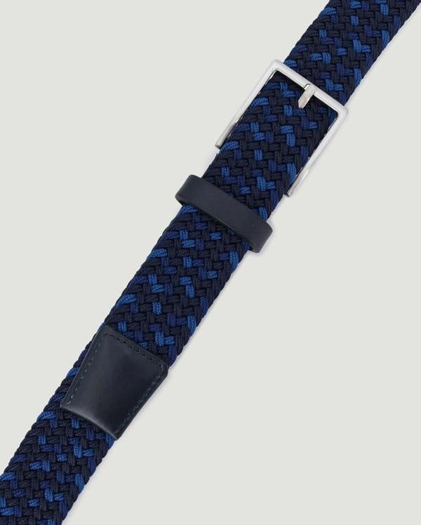 Larsson & Co Navy Multi Tonal Woven Casual Stretch Belt