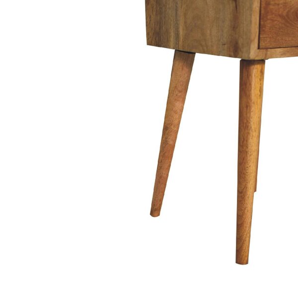 Wyld Haus Parma Small 2 Drawer Oak Mango Wood Bedside Table 2 Drawers