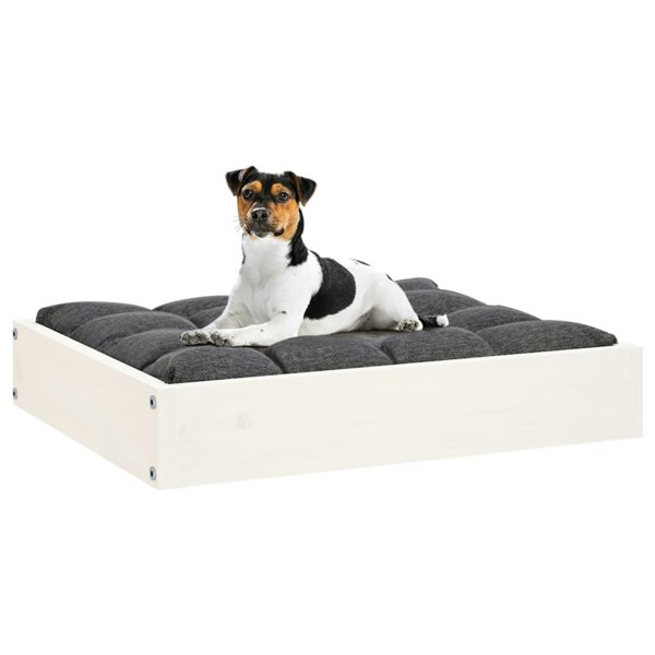 Berkfield Dog Bed White 51.5x44x9 cm Solid Wood Pine