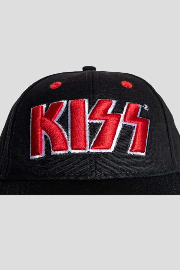 KISS Red On White Strapback Cap