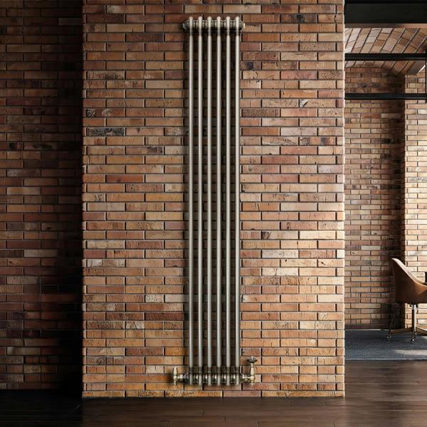 Monstershop Traditional 2 Column Radiator - 1800 x 290mm - Raw Metal