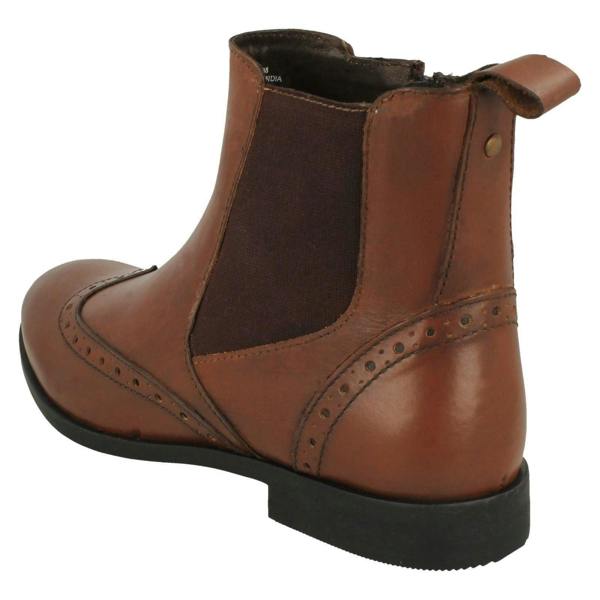 Leather Collection Ladies Leather Collection Brogue Detailed Chelsea Boots F4455