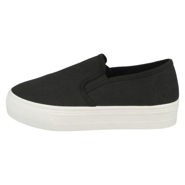 Spot On Ladies Spot On Platform Canvas Pumps F80522