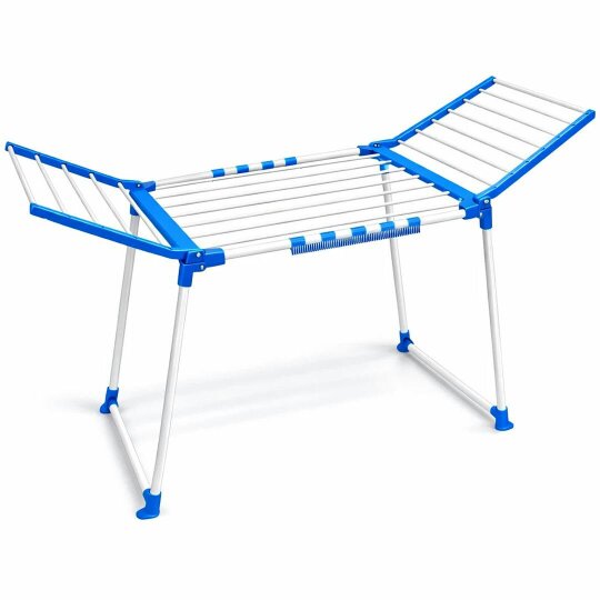 Havendro Large Folding Winged Clothes Airer Drying Rack – Laundry Dryer - blue - Plastic +Iron