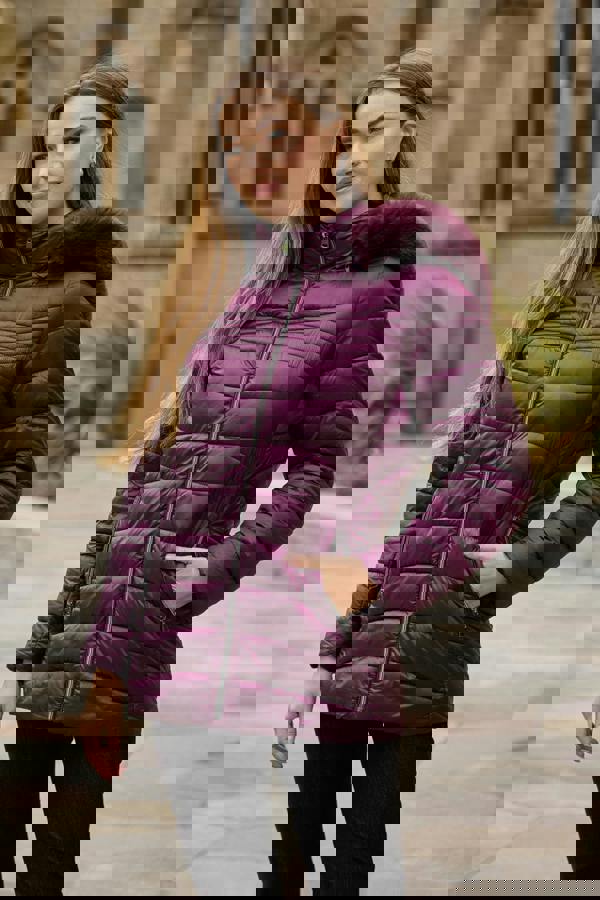 Mudflower Quilted Jacket With Detachable Fur Hood