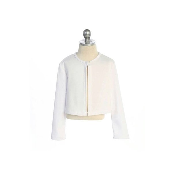 girls white cardigan on tailors dummy