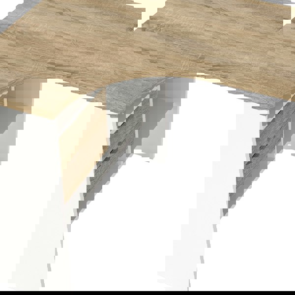 Furniture To Go Function Plus Corner Desk 2 Drawers in White and Oak