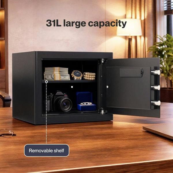Levede Safe Fireproof Security Box Home Office Cash Lock Deposit Password 31L