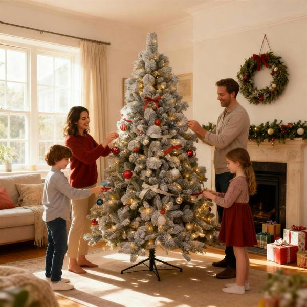 4ft to 8ft Helsinki Pre-Lit Artificial Christmas Trees with Warm White LED Lights image 5