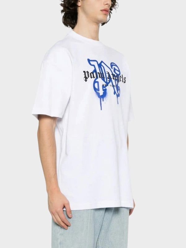 Palm Angels NY Monogram Spray Tee White