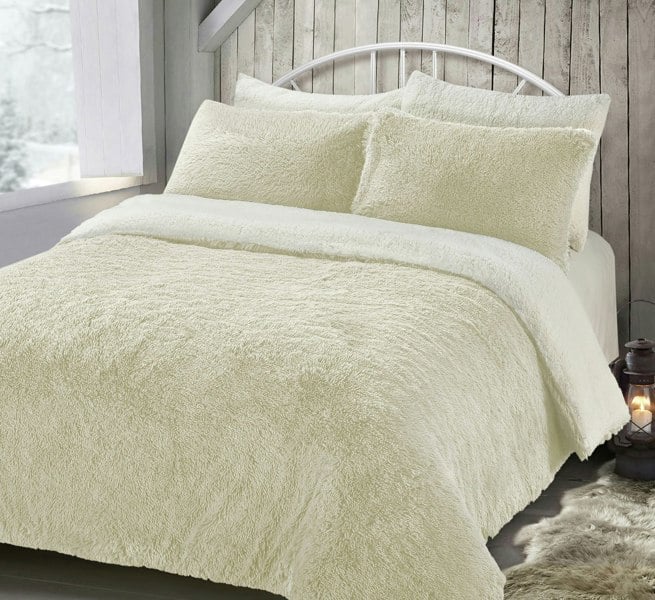 Velosso Alaska Shaggy Faux Fur Fluffy and Warm Fleece Duvet Cover Set