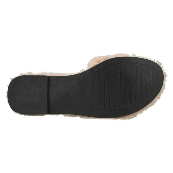 Spot On Ladies Spot On Flat Fur Mule Sliders F00139