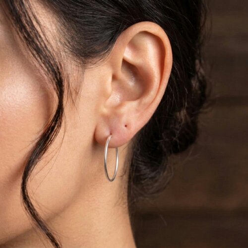 Spero London Sterling Silver Essential Hoop Earrings