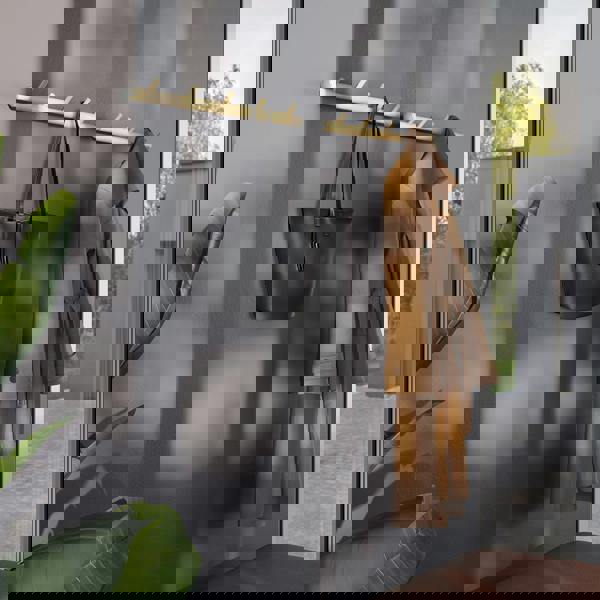 BESLAGSBODEN 5 Hook Coat Rack in Matt Grey/Beech Wood, Width 550mm