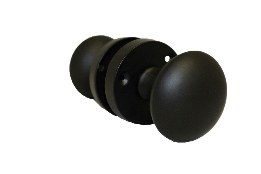 EDH Door Hardware Matt Black Round Door Knobs on Rose – Modern Internal Mortice Door Knob Set – 1 Pair