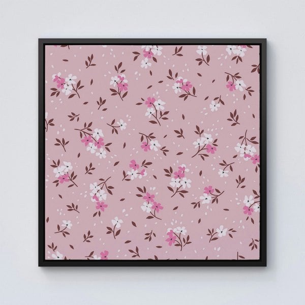 Warren Reed Pretty Pink Flower Pattern Framed Canvas