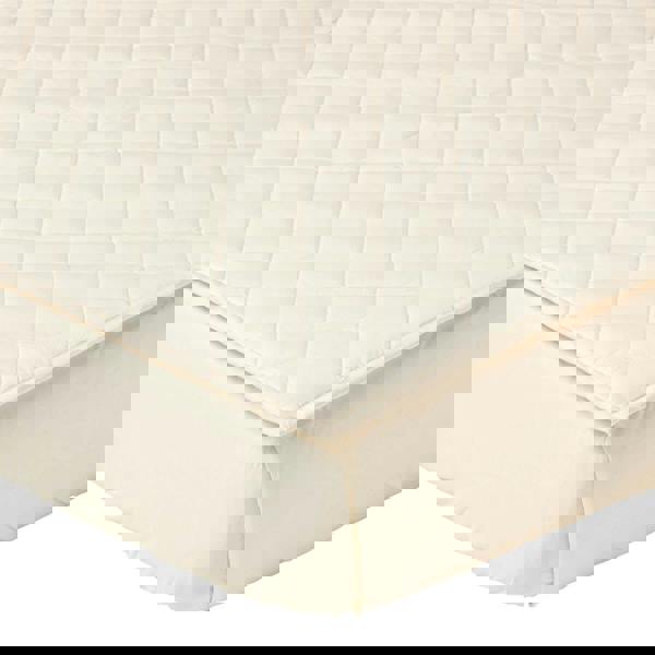 HOMESCAPES Organic 300 Thread Count Luxury Quilted Deep Fitted Mattress Protector