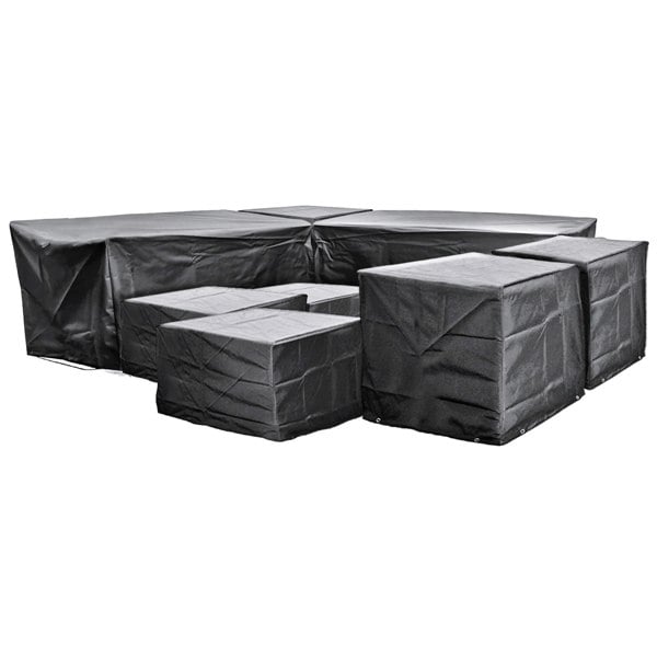 Cozy Bay Furniture Cozy Bay EZBreathe Malta 10 Seat Furniture Set Cover in Black