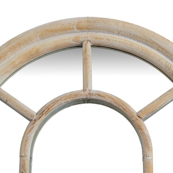 Wyld Haus Slim Tall Natural Wood Arched Panel Window Mirror