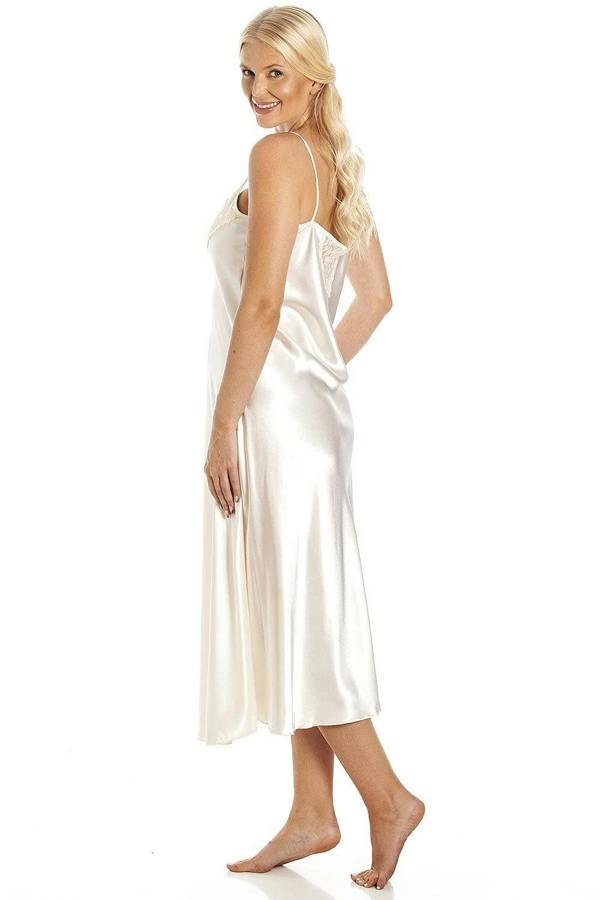 Womens Long Thin Strap Satin Chemises