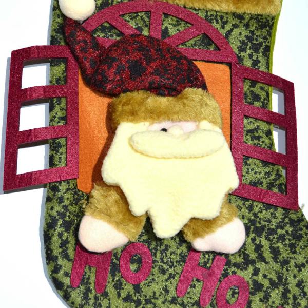 46cm Large Traditional Hand Crafted 3D Santa Stocking for Festive Home Display image 7