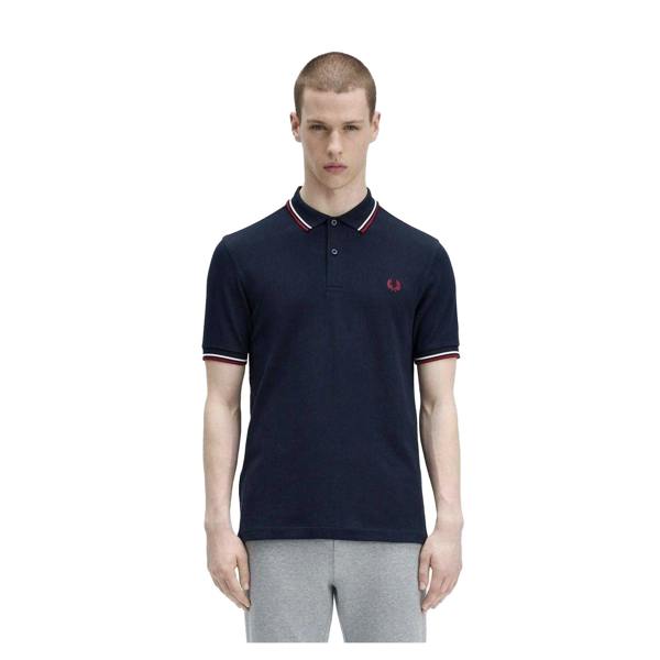 Fred Perry Mens Long-Sleeved Polo Shirt - Navy - 