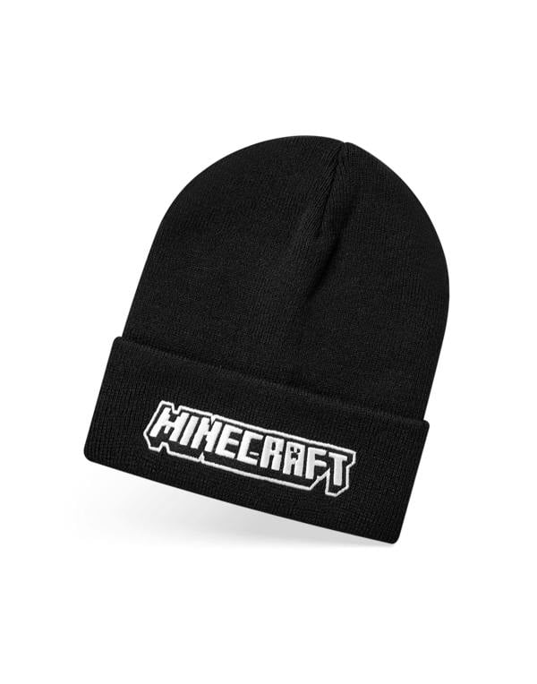 Minecraft Boys Black Logo Beanie Hat (One Size)
