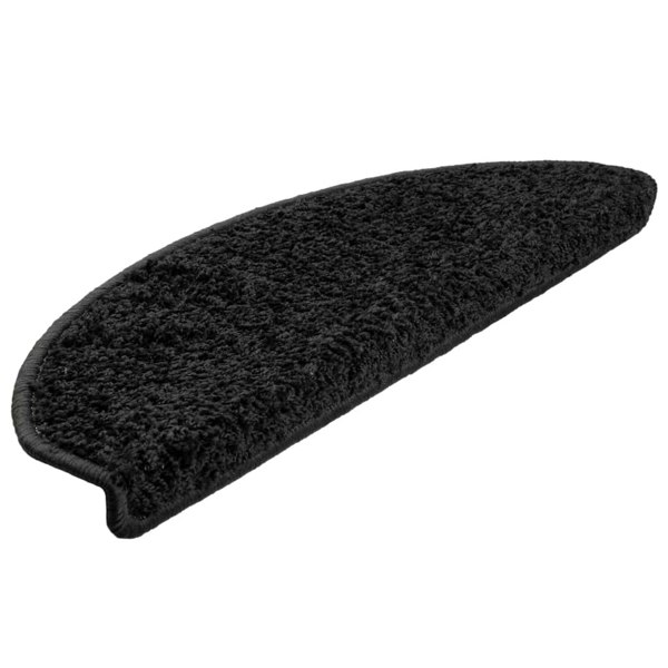 Berkfield Carpet Stair Treads 15 pcs Black 65x21x4 cm