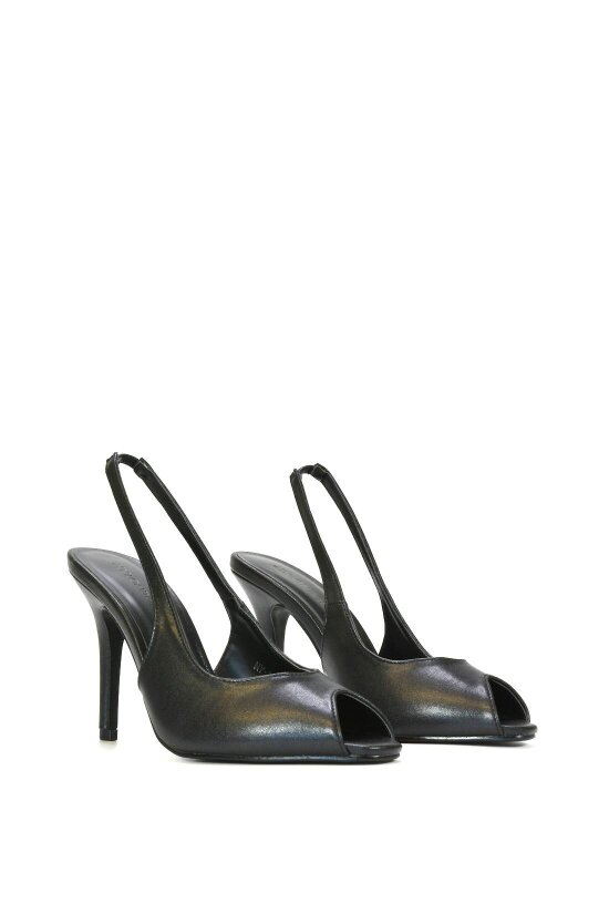 XY LONDON Stiletto High Heel Slingback Peep Toe Court Shoes